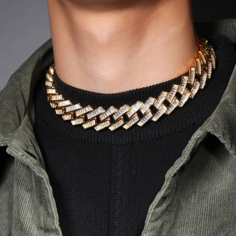 Wide Chain Necklace | Gold Baguette necklace | Ice Cream Jewelry Co.